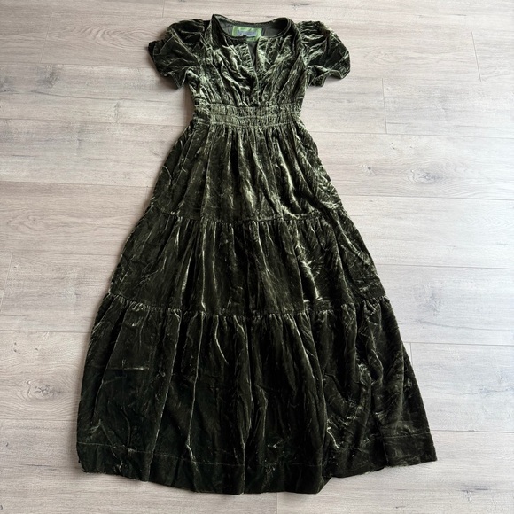 By Anthropologie Dresses & Skirts - Anthropologie The Somerset Maxi Dress: Velvet Edition Dark Green - size XS